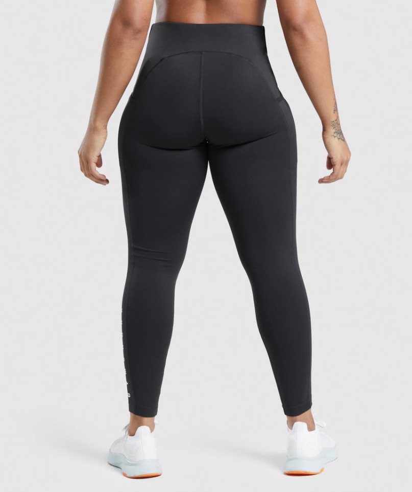 Legginsy Gymshark Sportowe Damskie Czarne | PL 236KAD